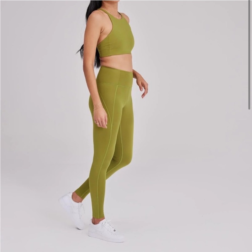 Girlfriend Collective Compressive High Rise Leggings Ivy Green Lime Chartreuse S - Picture 1 of 12